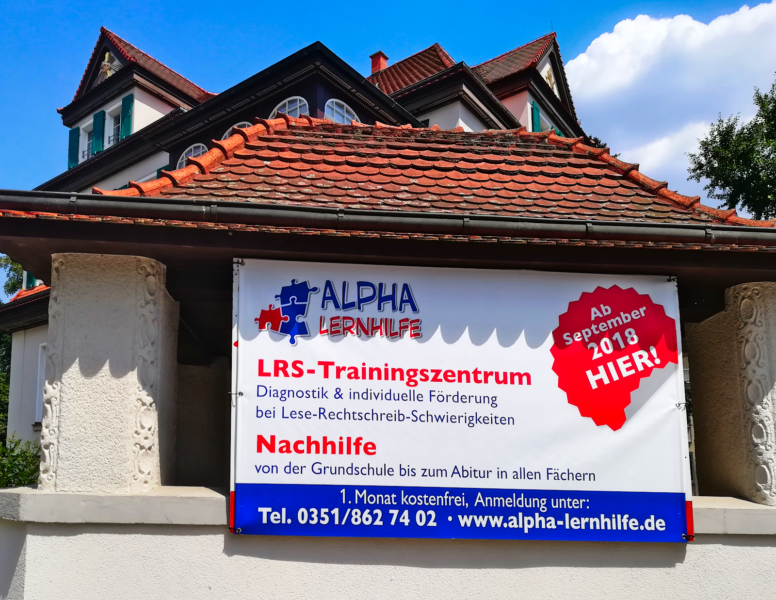 Jetzt mit offizieller Ankündigung am neuen Standort: Im September 2018 eröffnet das neue LRS-Trainingszentrum in Dresden-Blasewitz. Und natürlich bieten wir auch Nachhilfe und Lerntrainings in der gewohnten Alpha-Lernqualität.